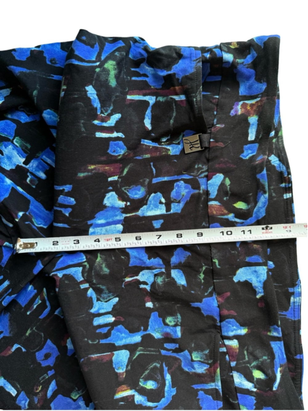 Joseph Ribkoff Black & Blue Abstract Ankle Pants Size 20 Stretch Capsule - Picture 7 of 12